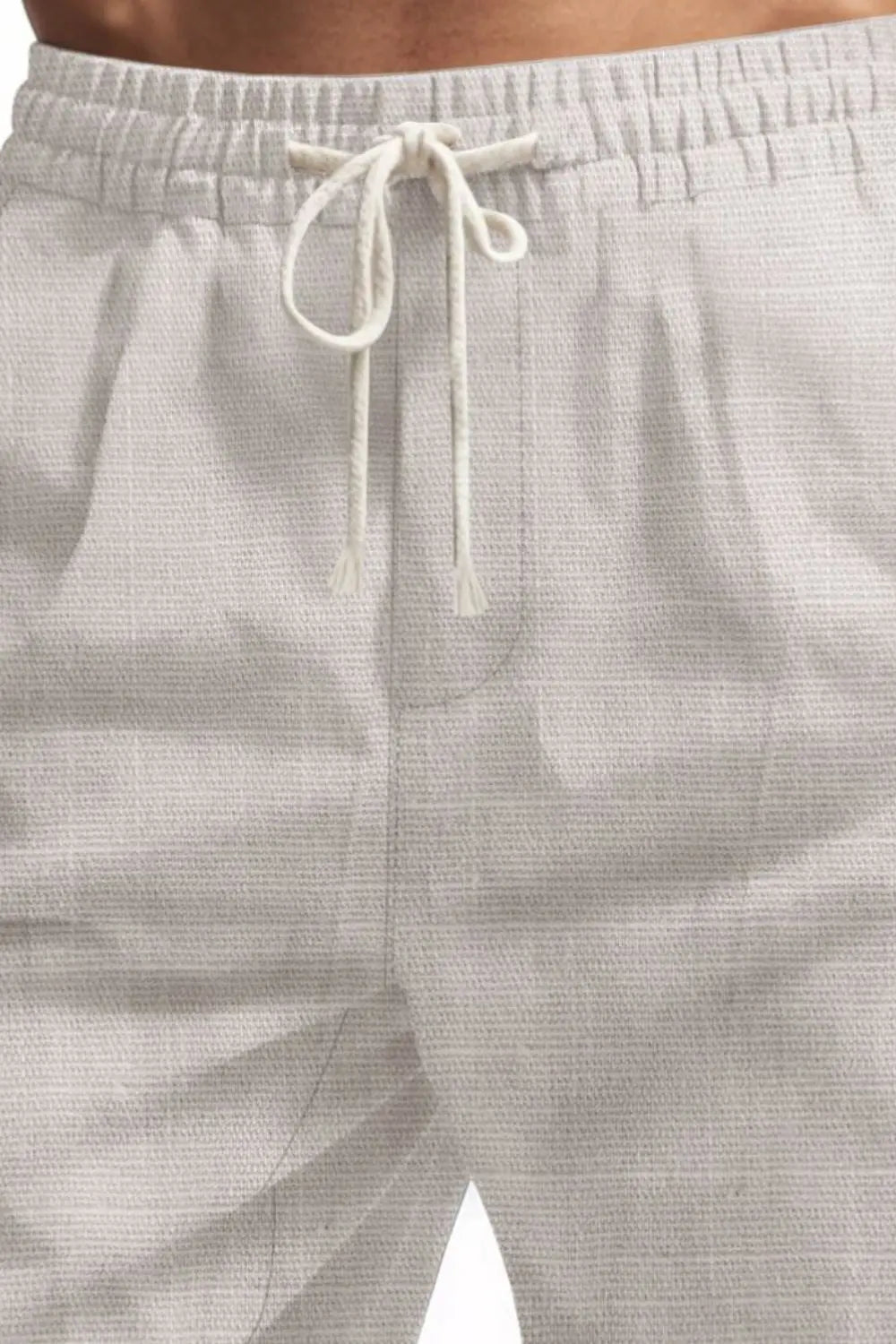 MENLL Linen Blend Shorts Men's Plus Size Casual Beach Shorts - Drawstring Comfort by MENLL