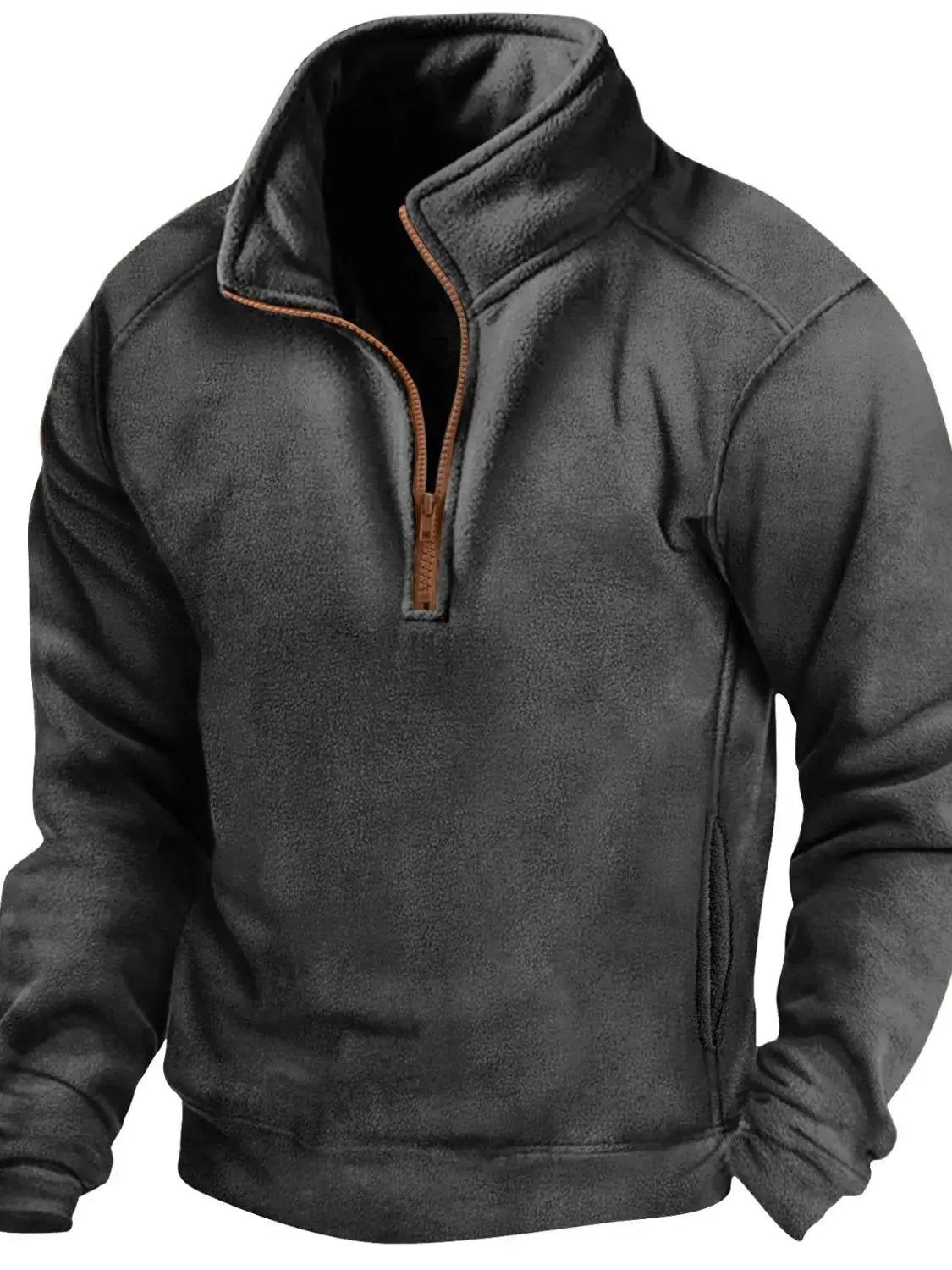 MENLL Plus Size Fleece Sweatshirt Men's Casual Half Zip Pullover Warm by MENLL