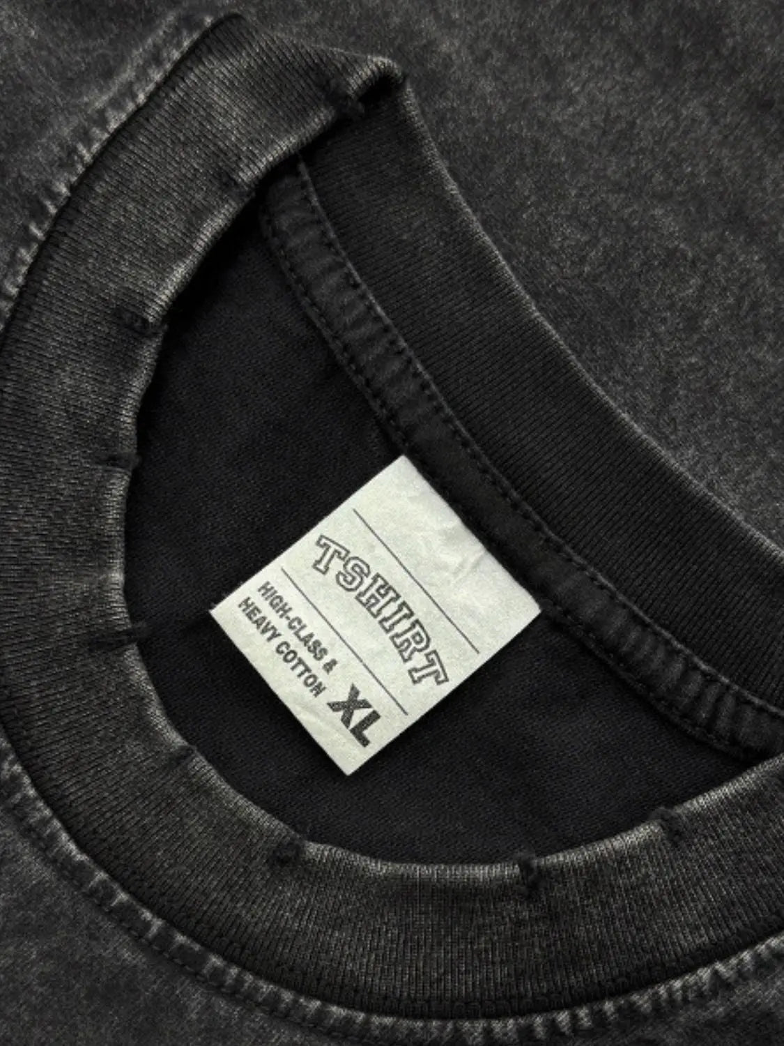 MENLL Washed Black Tee Men's Plus Size Casual Short Sleeve Top by MENLL