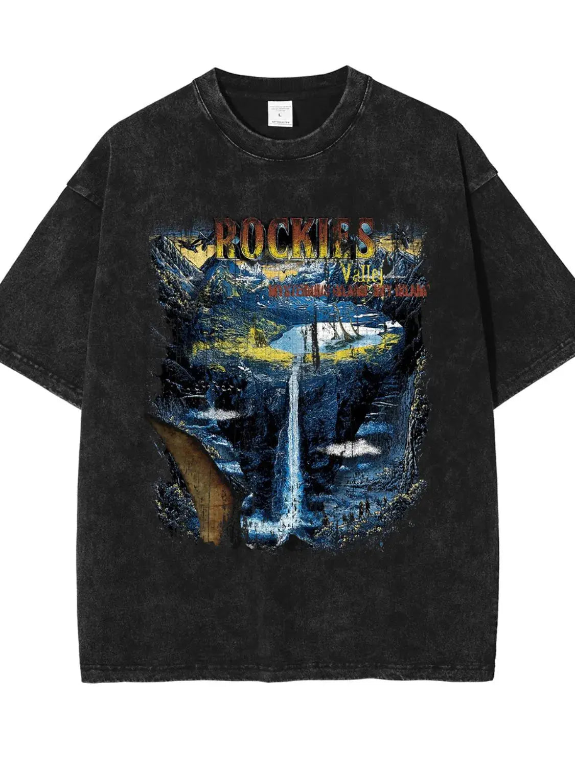 MENLL Black Graphic Tee Men's Casual Cotton T-Shirt Short Sleeve Comfort by MENLL