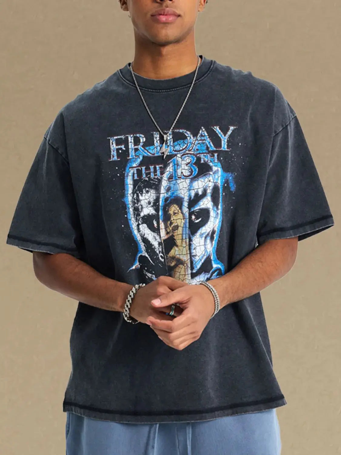 MENLL Graphic Tee Mens Casual Round Neck Short Sleeve Shirt - Trendsi Top by MENLL