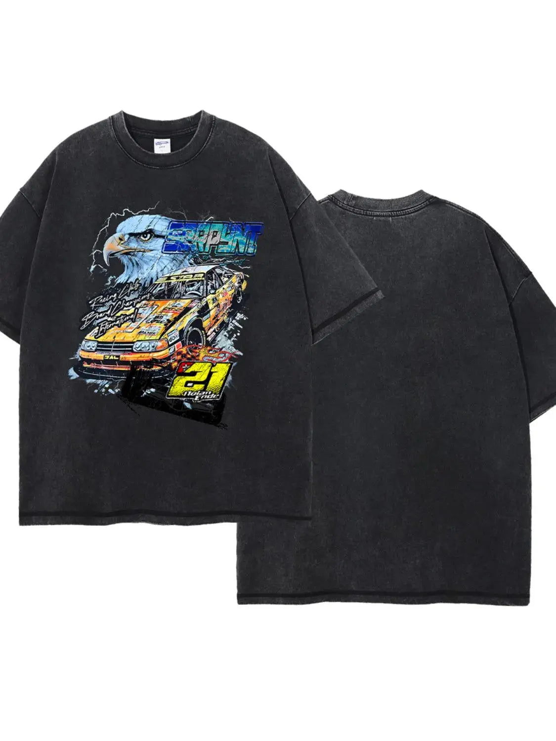 MENLL Graphic T-Shirt Men's Casual Gray Round Neck Tee Short Sleeve Top by MENLL