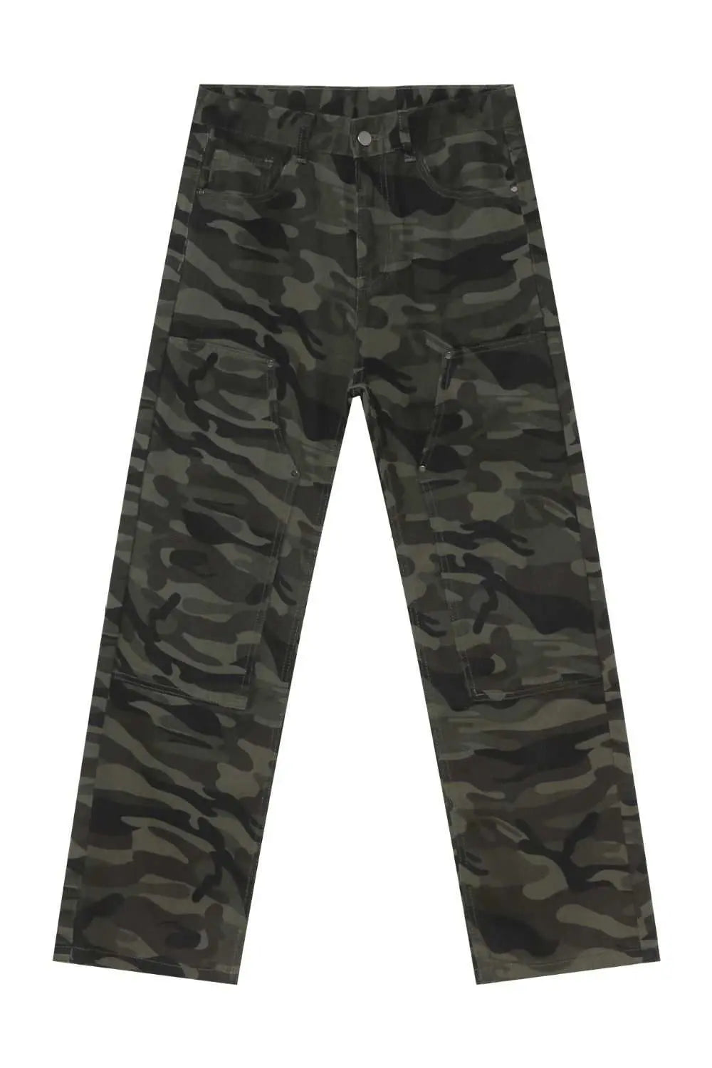 MENLL Camo Cargo Jeans Men's Straight Leg Cotton Pants - Durable & Stylish by MENLL