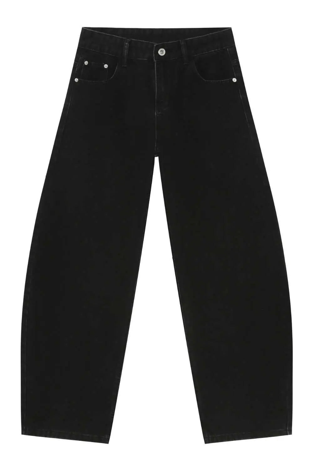 MENLL Black Jeans Men's Wide Leg Casual Denim Relaxed Fit Streetwear by MENLL