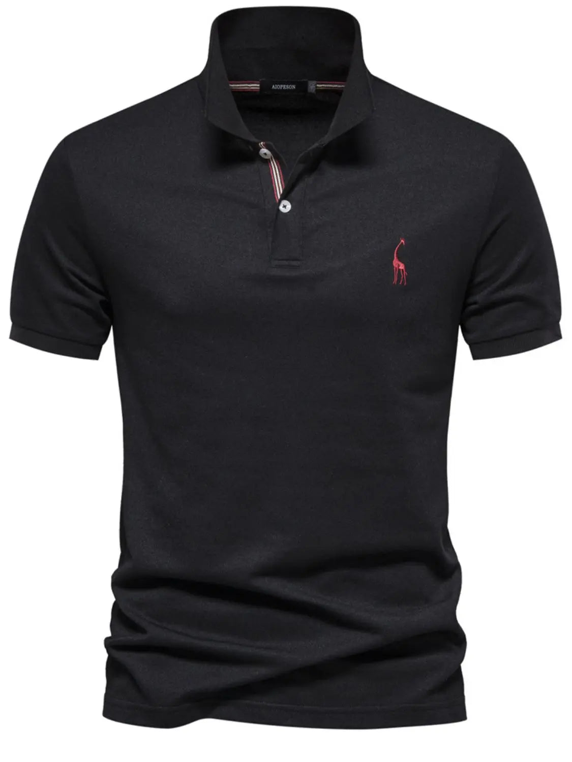 MENLL Giraffe Embroidered Polo Shirt Men's Casual Short Sleeve Top - Soft & Stylish by MENLL