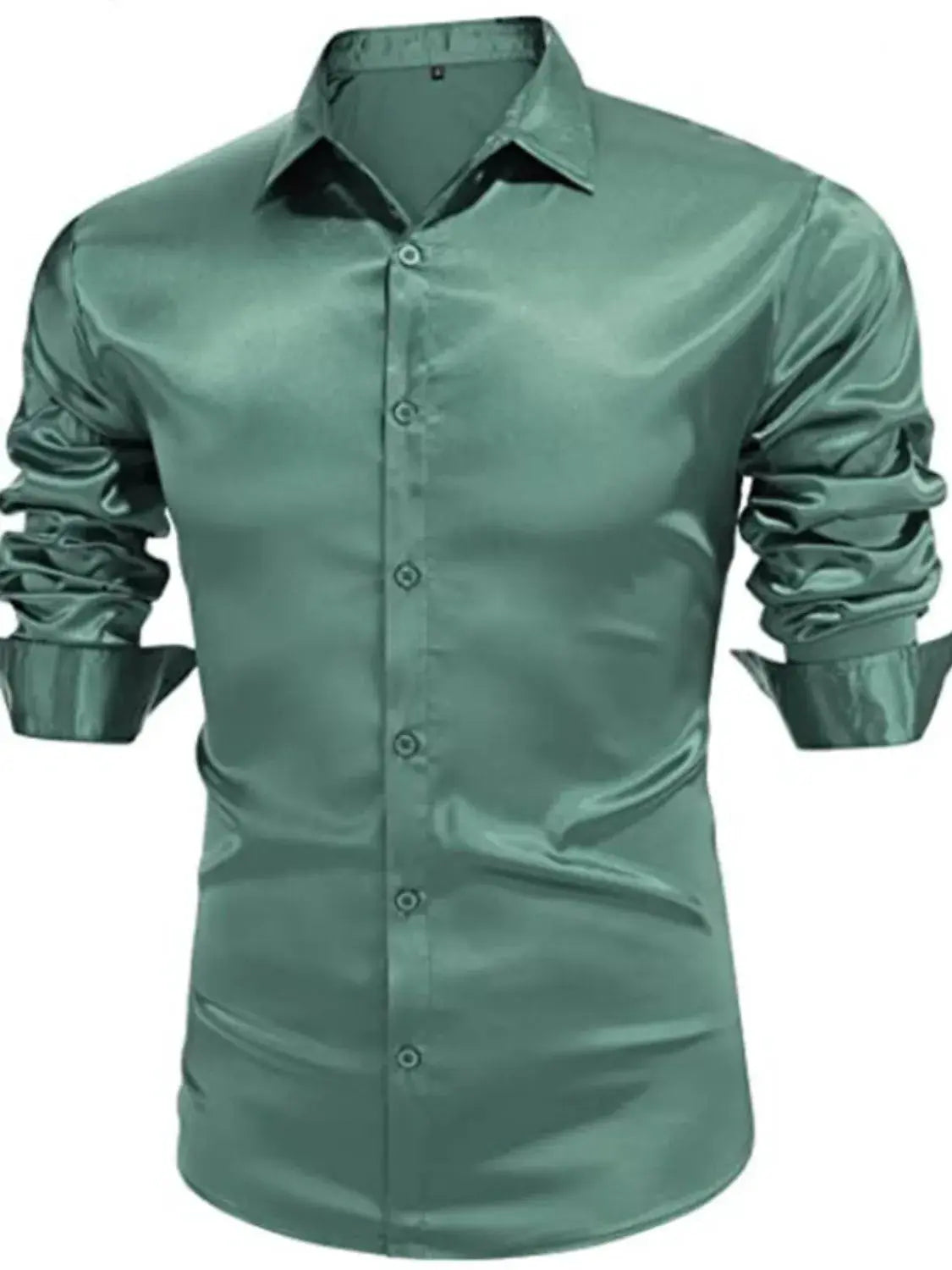 MENLL Plus Size Shirt Men's Long Sleeve Casual Button Up Polyester Breathable by MENLL