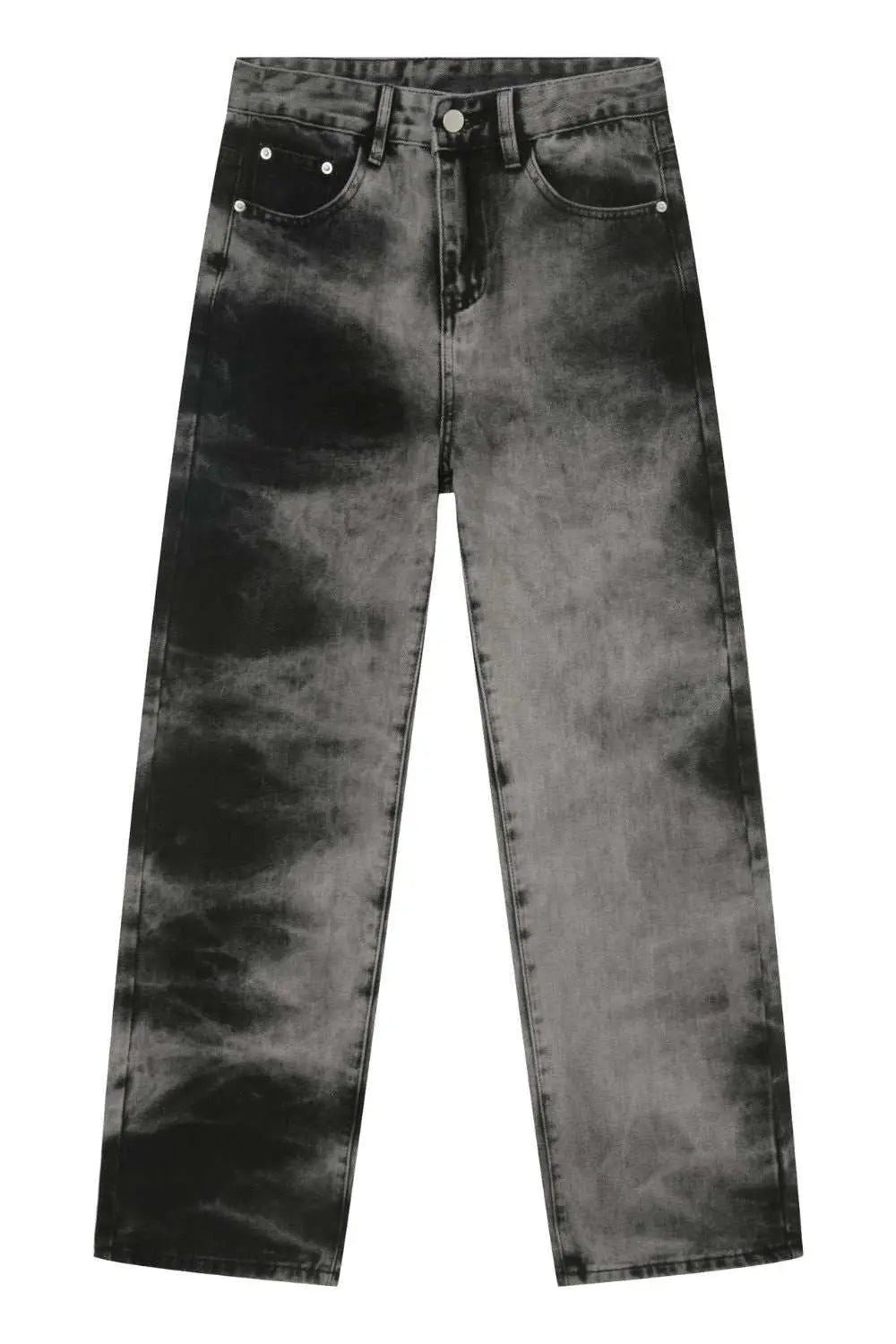 MENLL Tie Dye Baggy Jeans Men's Casual Loose Fit Pants With Pockets by MENLL