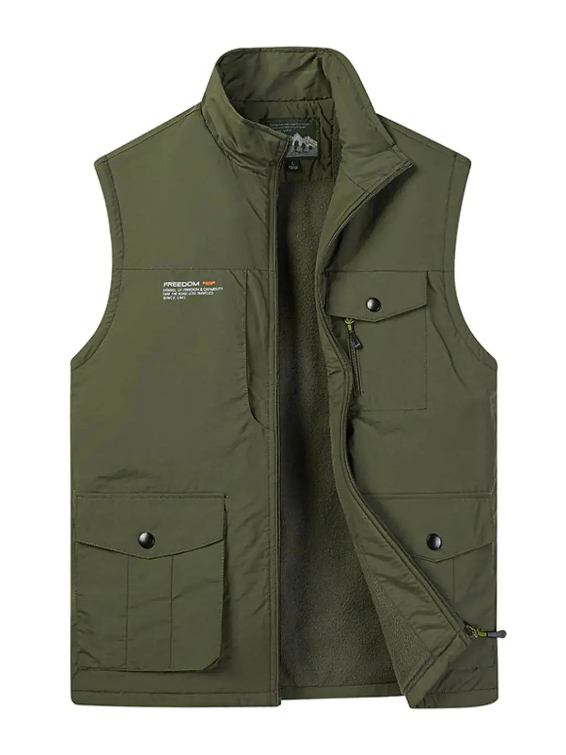 MENLL Grey Plus Size Vest Men's Big & Tall Zip Up Sleeveless Jacket by MENLL