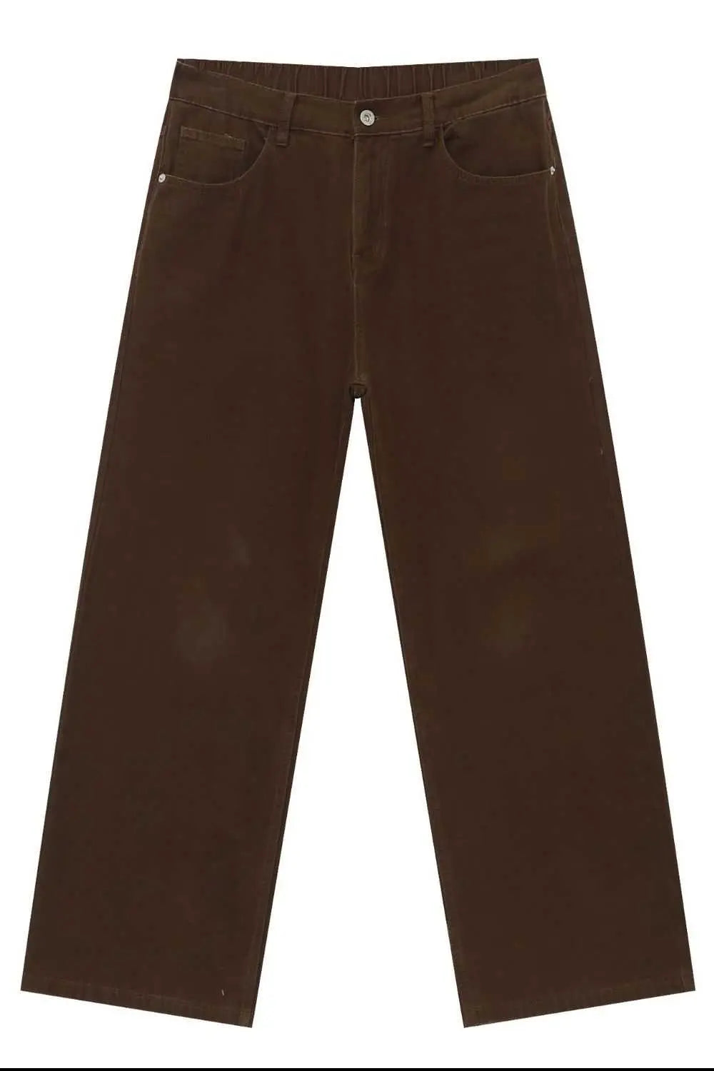 MENLL Half Elastic Waist Jeans Men's Casual Pants With Pockets Cotton by MENLL