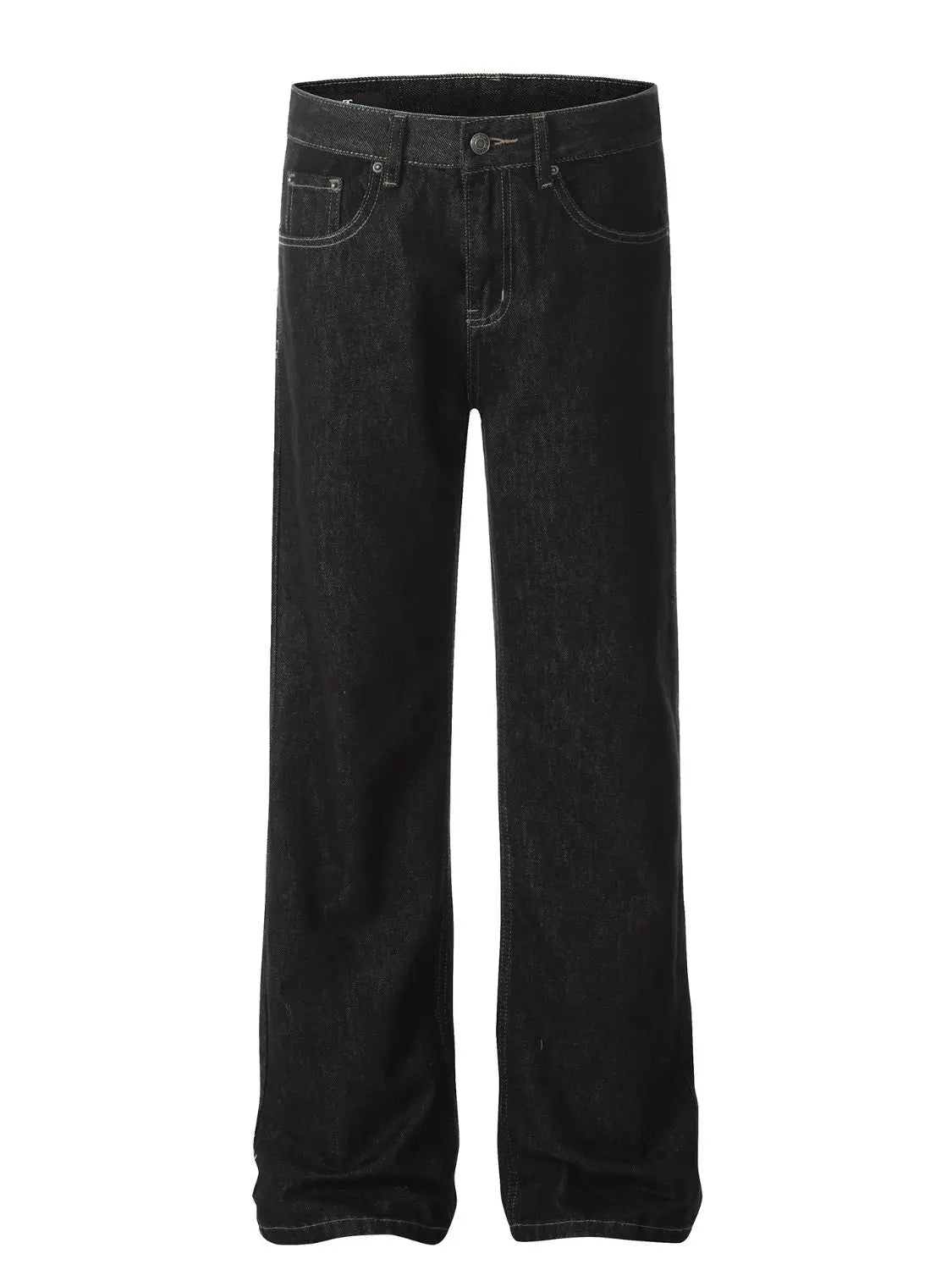 MENLL Straight Leg Jeans Men's Classic Black Denim Everyday Wear Comfortable Fit by MENLL