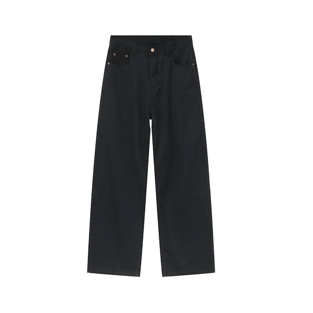MENLL Washed Straight Jeans Men's Casual Denim Pants Classic Fit by MENLL