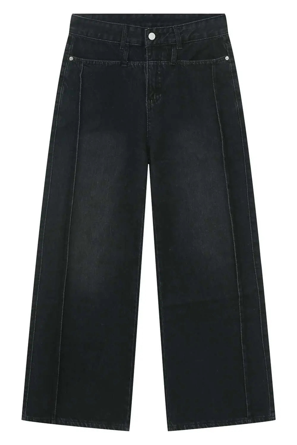 Women's Jeans - Light Wash Denim with Decorative Seam - Casual - Side View