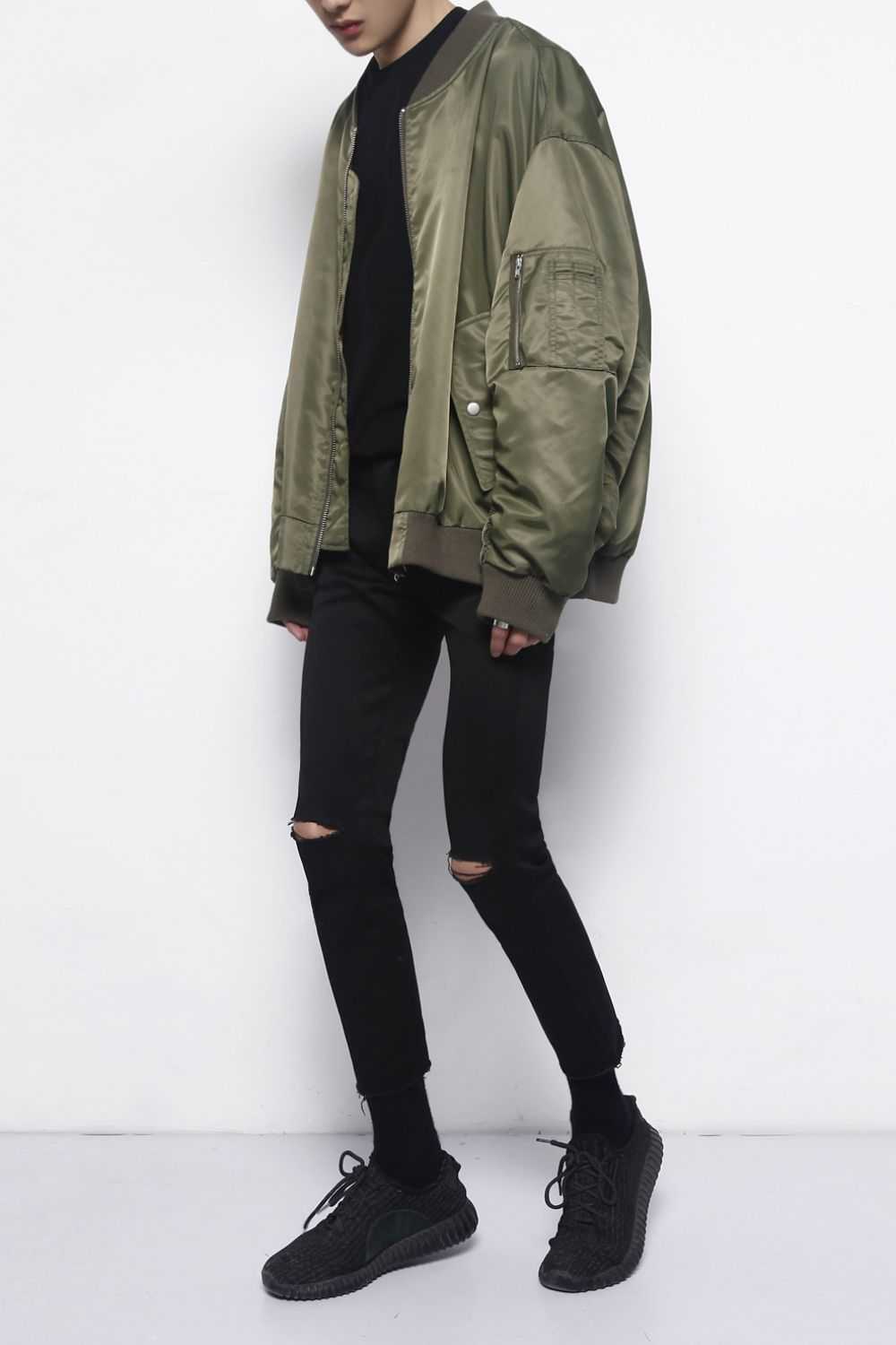 men's distressed skinny jeans with ripped knees and slightly stretchy fabric