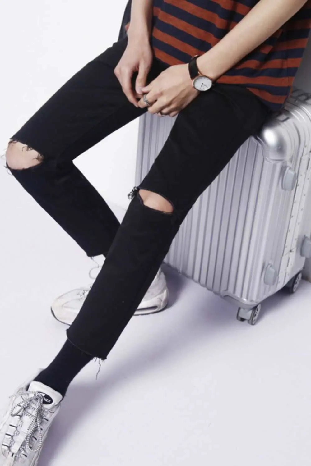 MENLL Distressed Skinny Jeans Men's Casual Stretch Denim Jeans - Comfortable by MENLL