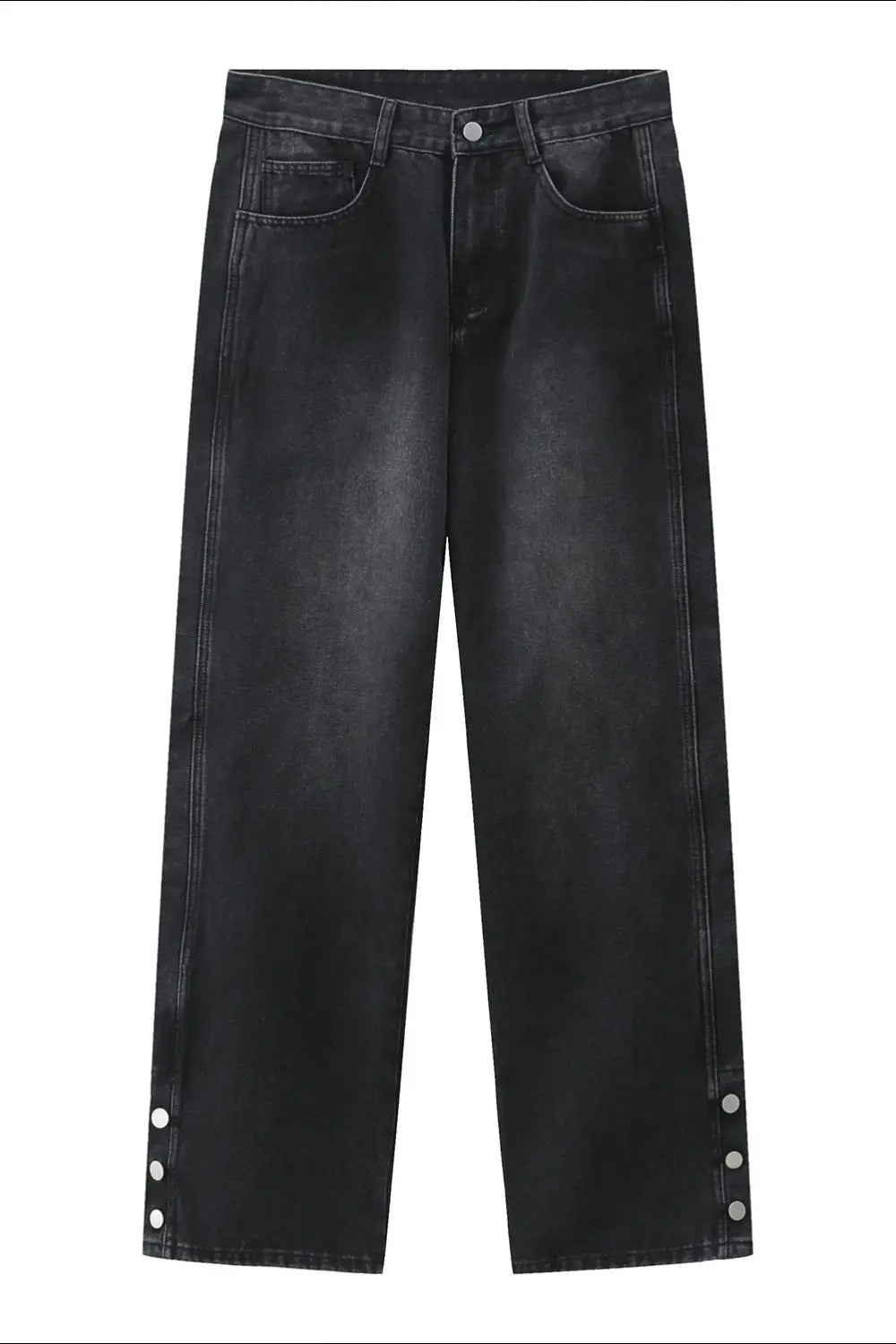 MENLL Baggy Jeans Light Wash Men's Casual Denim Pants Side Slit Relaxed Fit by MENLL