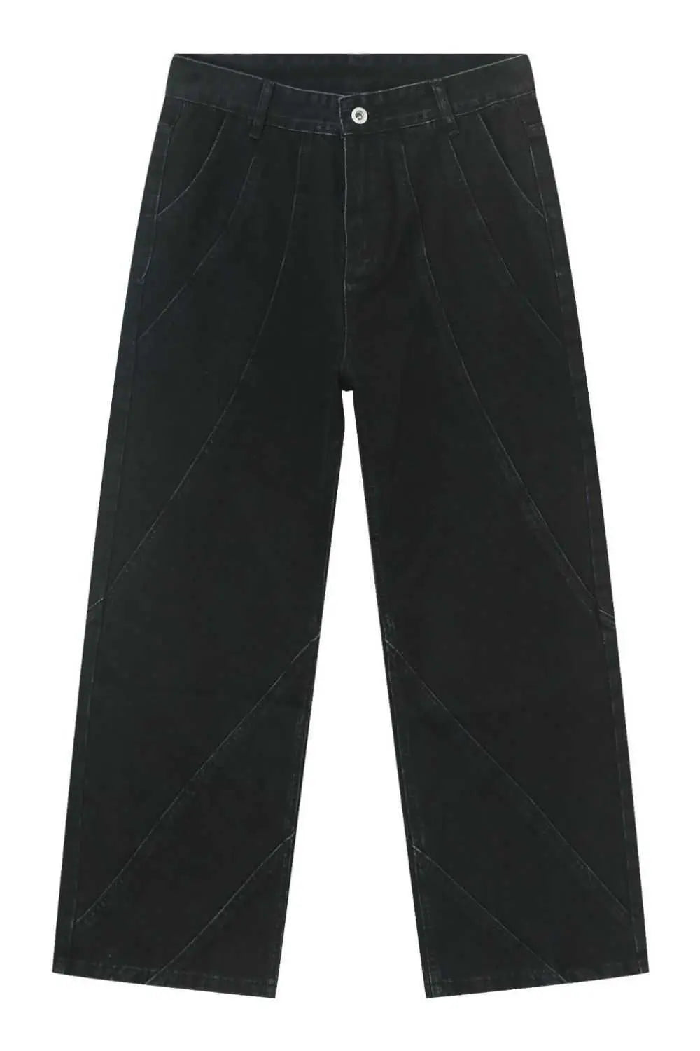 MENLL Black Baggy Jeans Men's Casual Streetwear Denim Pockets Loose Fit by MENLL