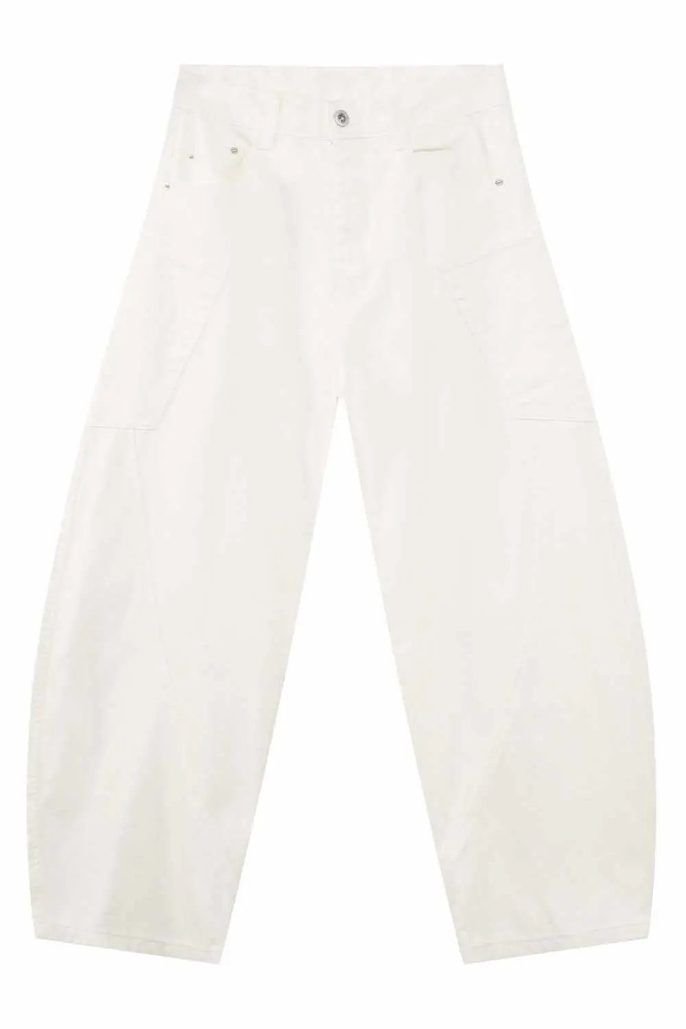 MENLL Pink Cotton Jeans Men's Casual Wide Leg Pants Trendy Style by MENLL