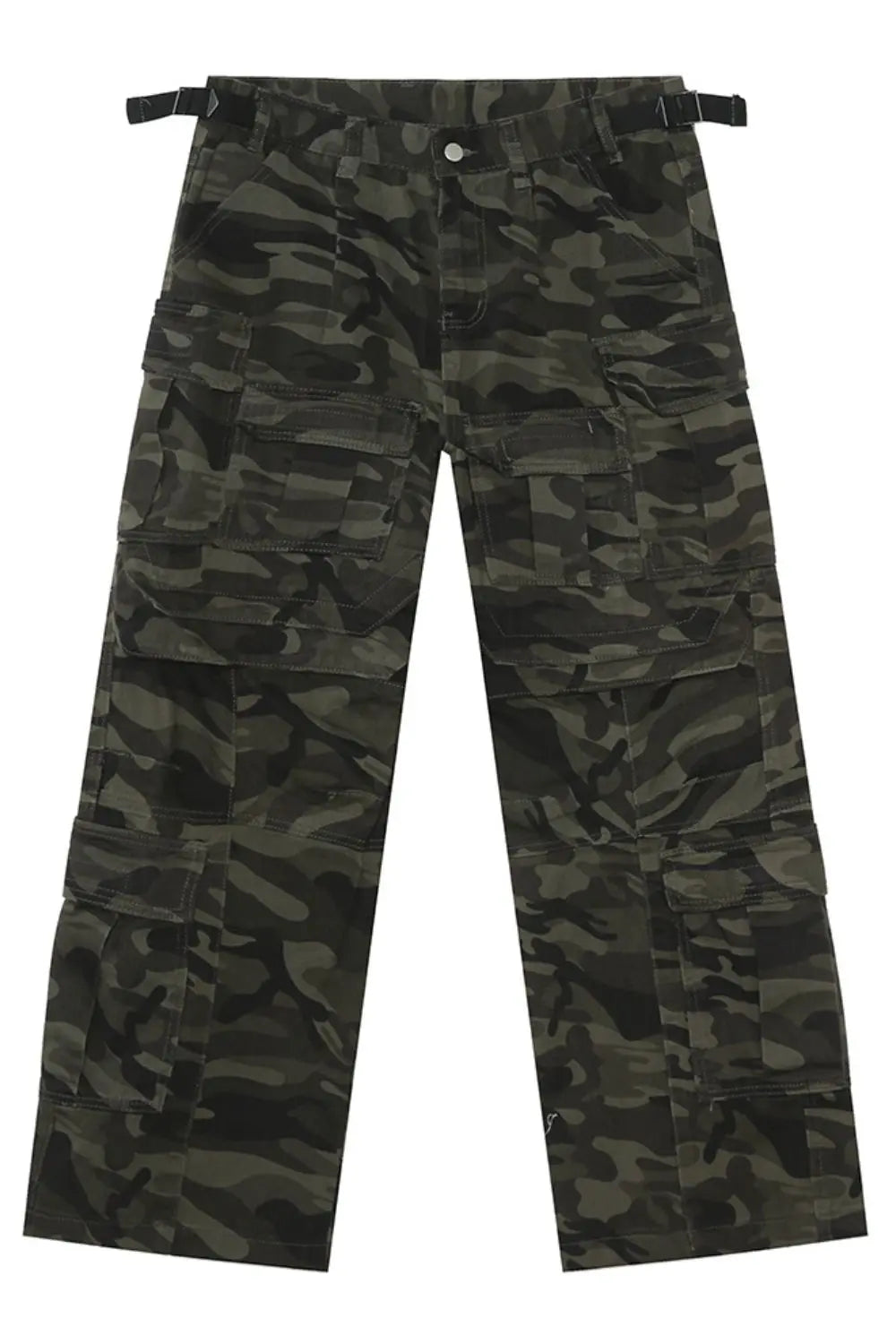 MENLL Camouflage Cargo Jeans Men's Streetwear Straight Fit Pants Durable by MENLL