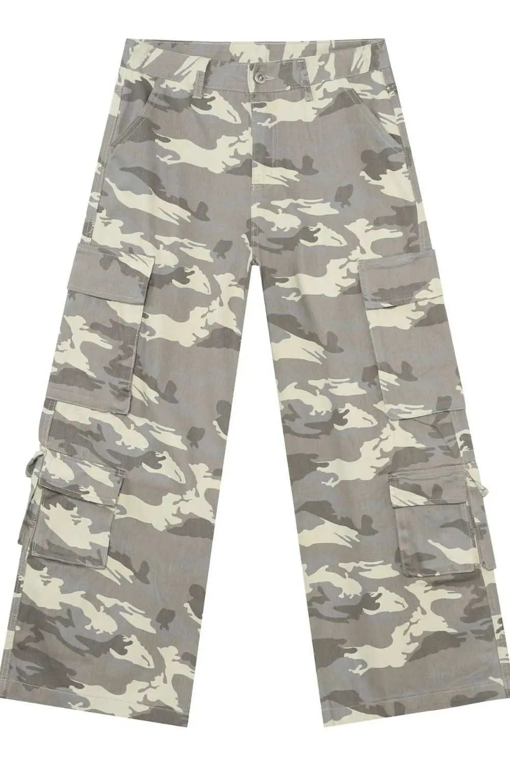 MENLL Camo Cargo Jeans Men's Relaxed Fit Wide Leg Pants 100% Cotton by MENLL