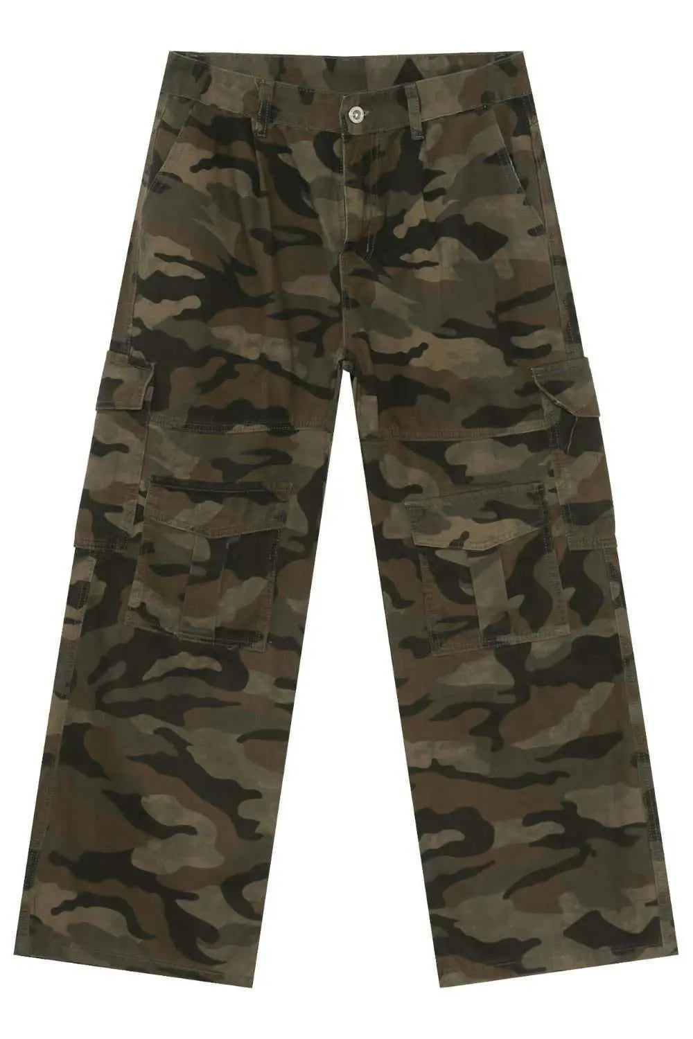 MENLL Camo Loose Fit Jeans Men's Casual Wear Cotton Pants Pocketed by MENLL