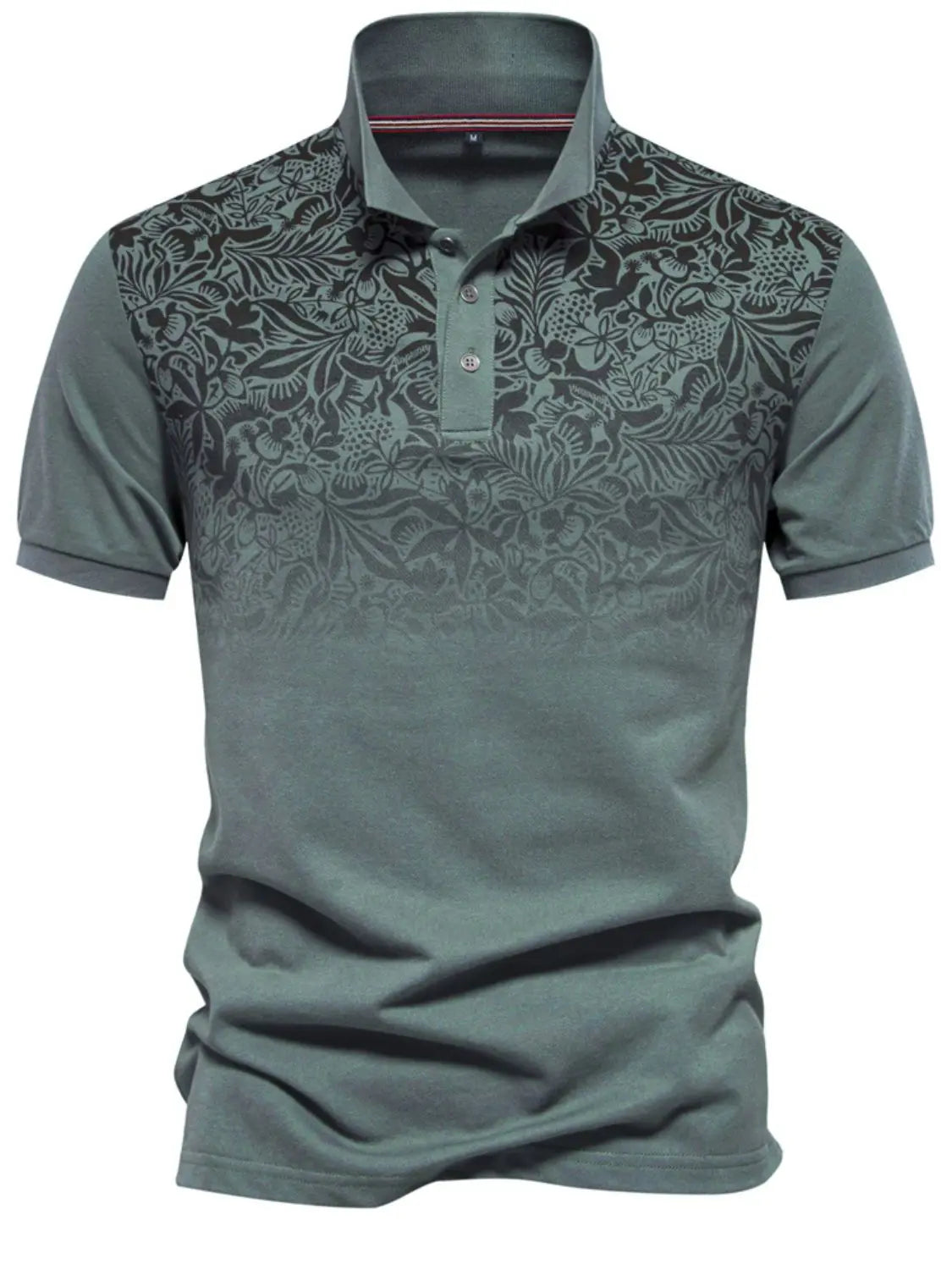 MENLL Floral Gradient Polo Shirt Men's Casual Printed Top - Trendy by MENLL