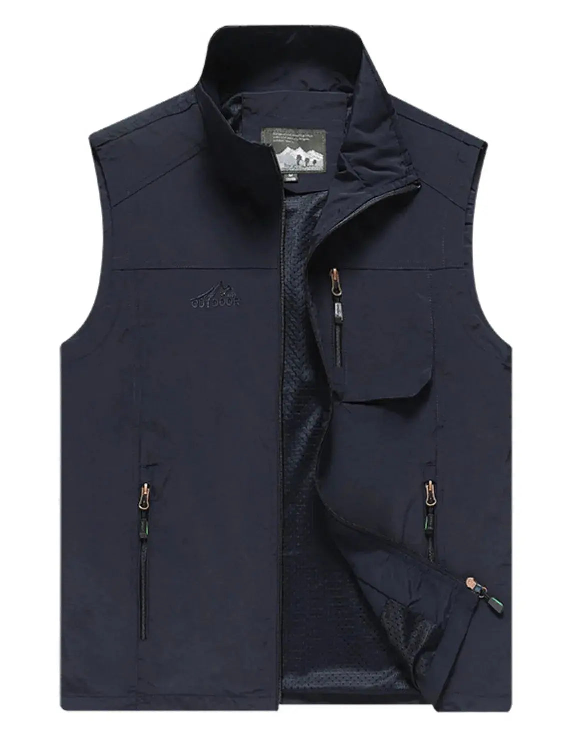 MENLL Plus Size Zip Up Vest Men's Premium Quality Comfortable Outerwear by MENLL