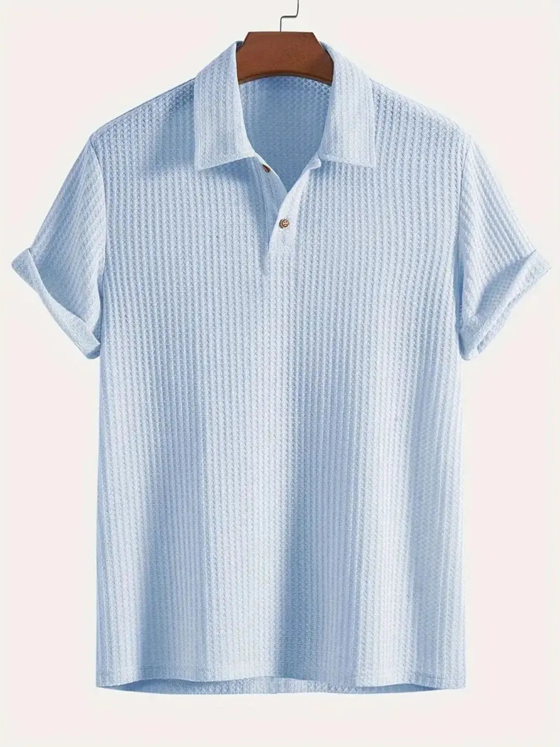 Men's Waffle Knit Polo Sweater - Comfortable Casual Style - Lifestyle Image
