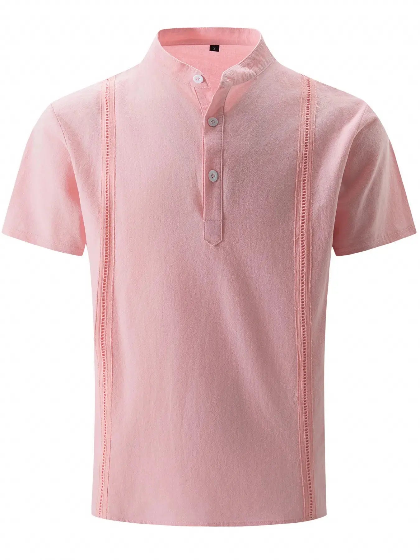 MENLL Button Detail Shirt Mens Plus Size Casual Short Sleeve Top by MENLL