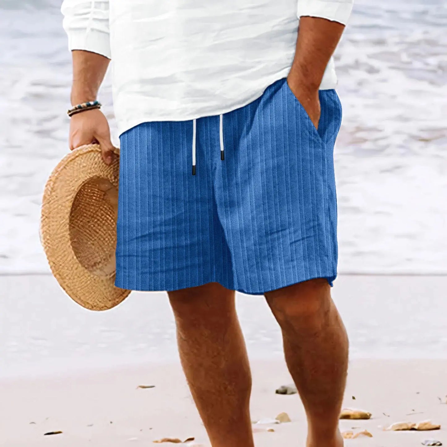MENLL Drawstring Plus Size Shorts Men's Casual Summer Shorts Comfortable by MENLL