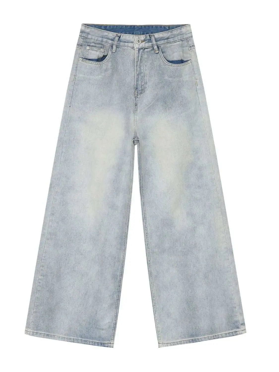 MENLL Light Wash Denim Jeans Men's Wide Leg Casual Jeans - Relaxed Fit by MENLL