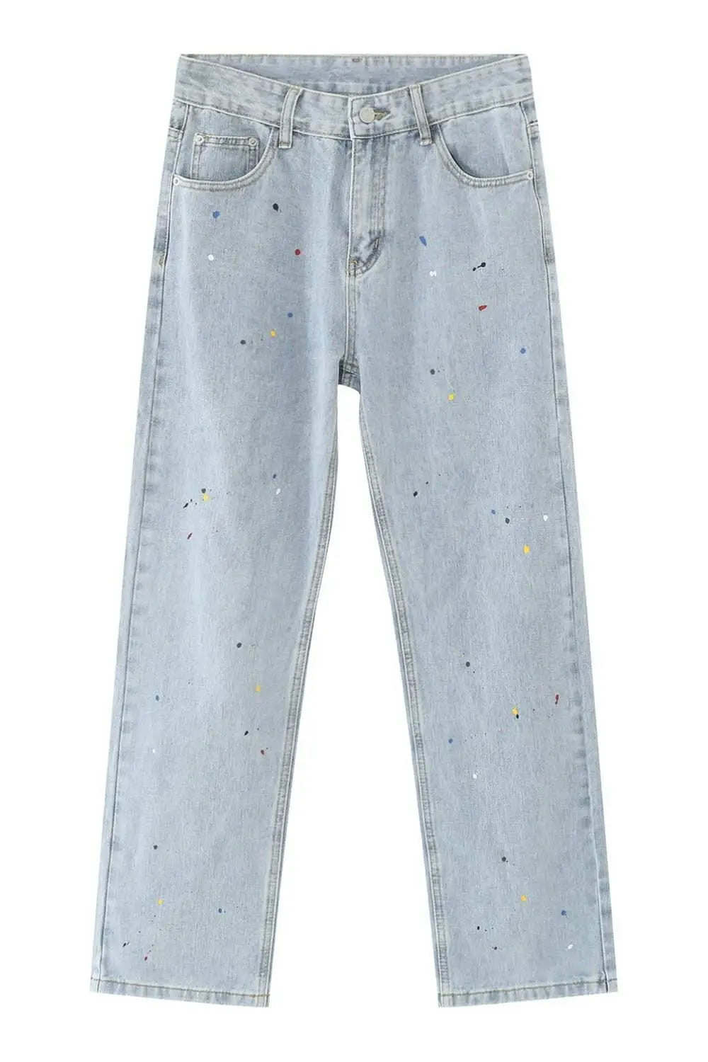 MENLL Baggy Jeans Men's Casual Light Wash Denim Pants with Pockets by MENLL