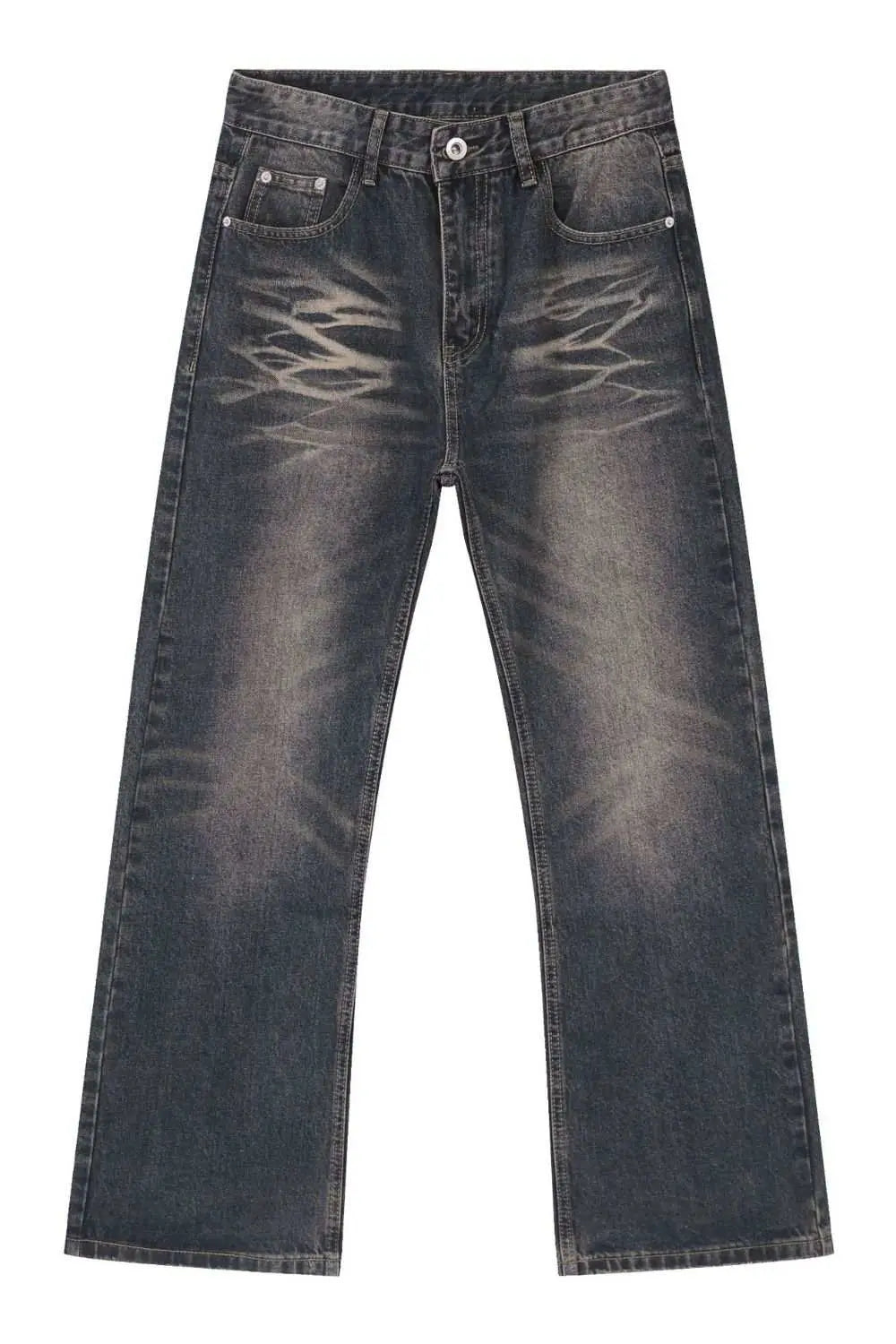 MENLL Baggy Blue Jeans Men's Casual Distressed Denim Pants with Pockets by MENLL