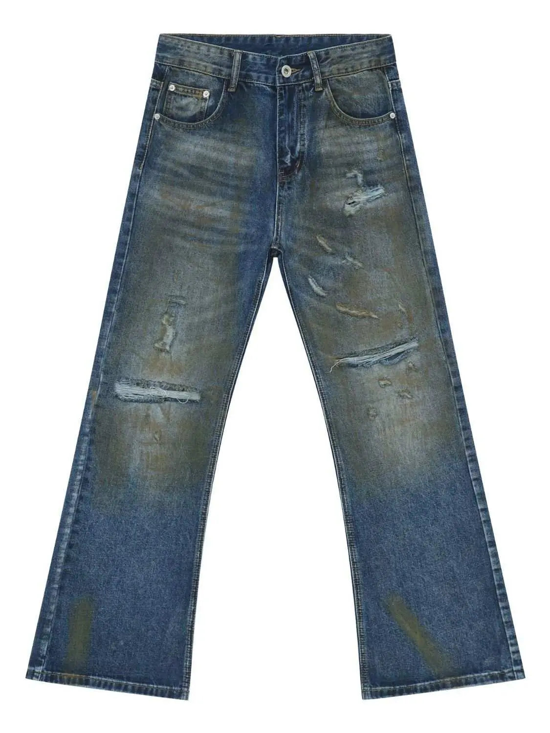 MENLL Distressed Denim Jeans Men's Casual Cotton Blend Pants - Trendy Fit by MENLL