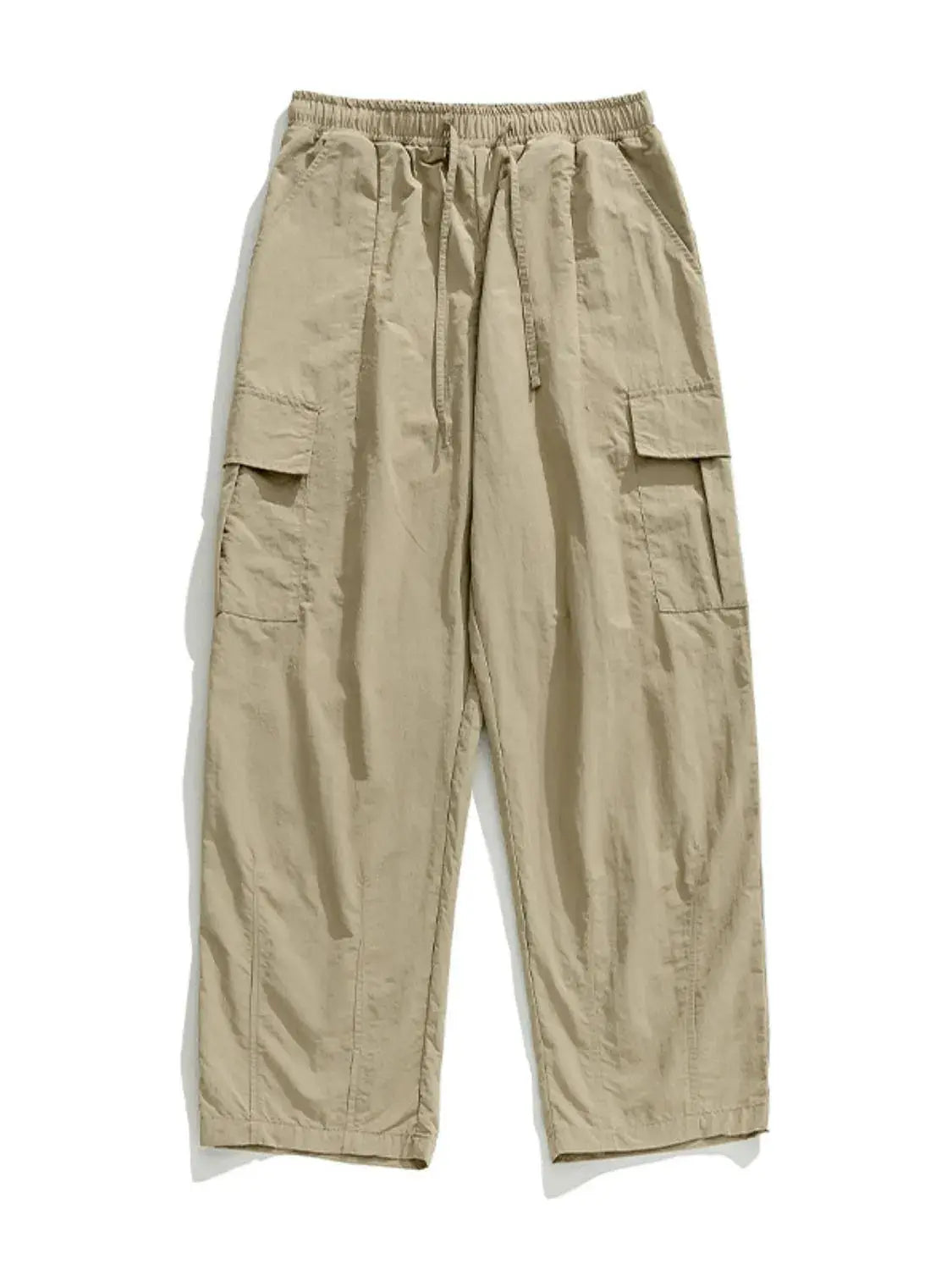 MENLL Olive Wide Leg Cargo Pants Men's Plus Size Relaxed Fit Casual by MENLL