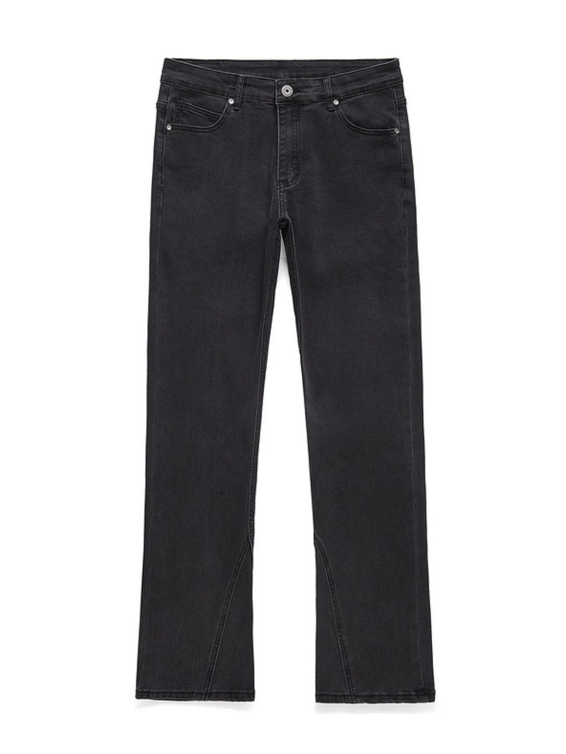 Men's washed bootcut jeans with basic style and no stretch.
