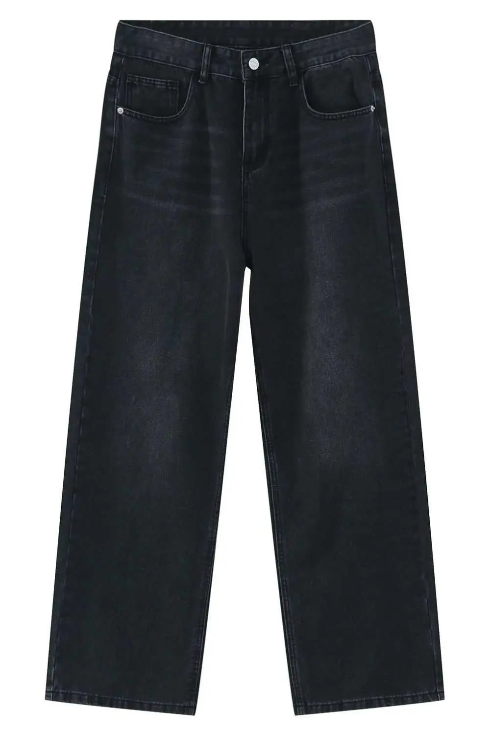 MENLL Mens Baggy Jeans With Pockets Black Relaxed Fit by MENLL