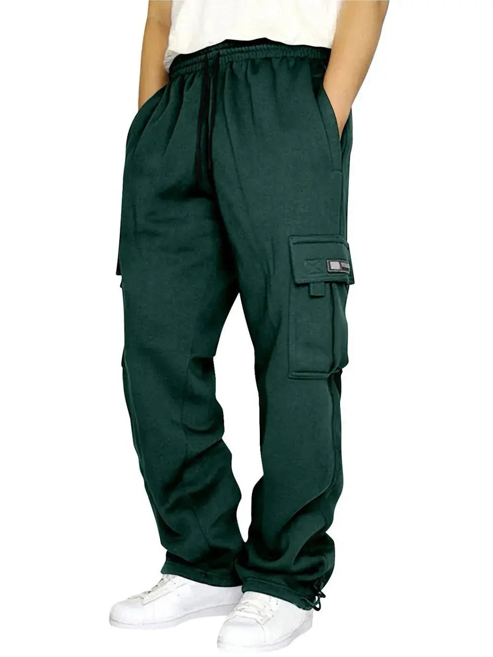 MENLL Plus Size Cargo Pants Men's Drawstring Casual Utility Pants - Pockets by MENLL