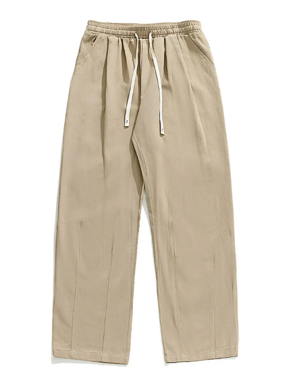 MENLL Brown Cotton Sweatpants Men's Activewear Loungewear Drawstring Pockets by MENLL