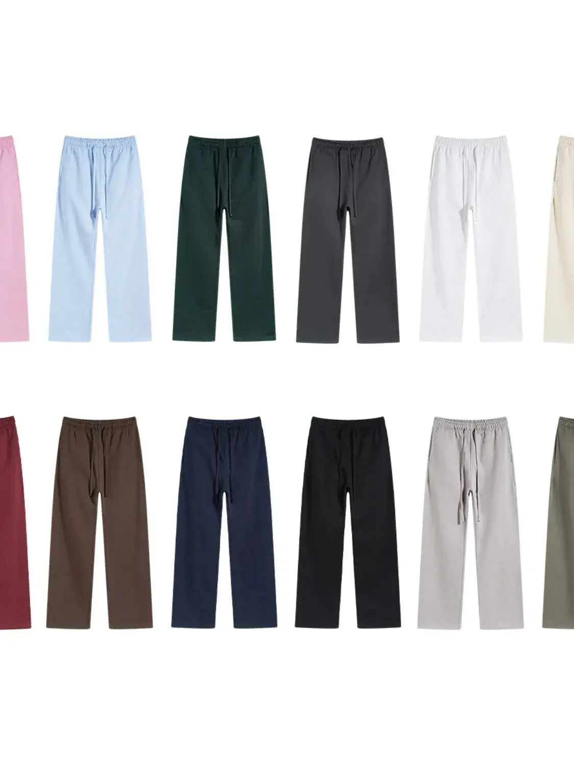 MENLL Loose Fit Taupe Pants Men's Everyday Casual Drawstring Pants by MENLL