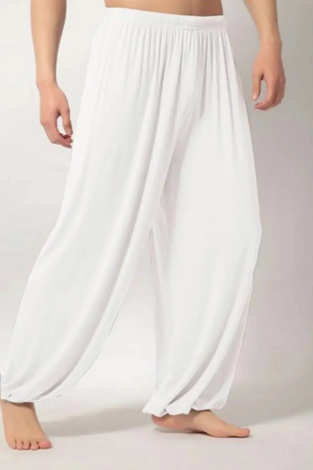 MENLL Gray Cotton Blend Pants Men's Plus Size Casual Elastic Waist Comfort by MENLL