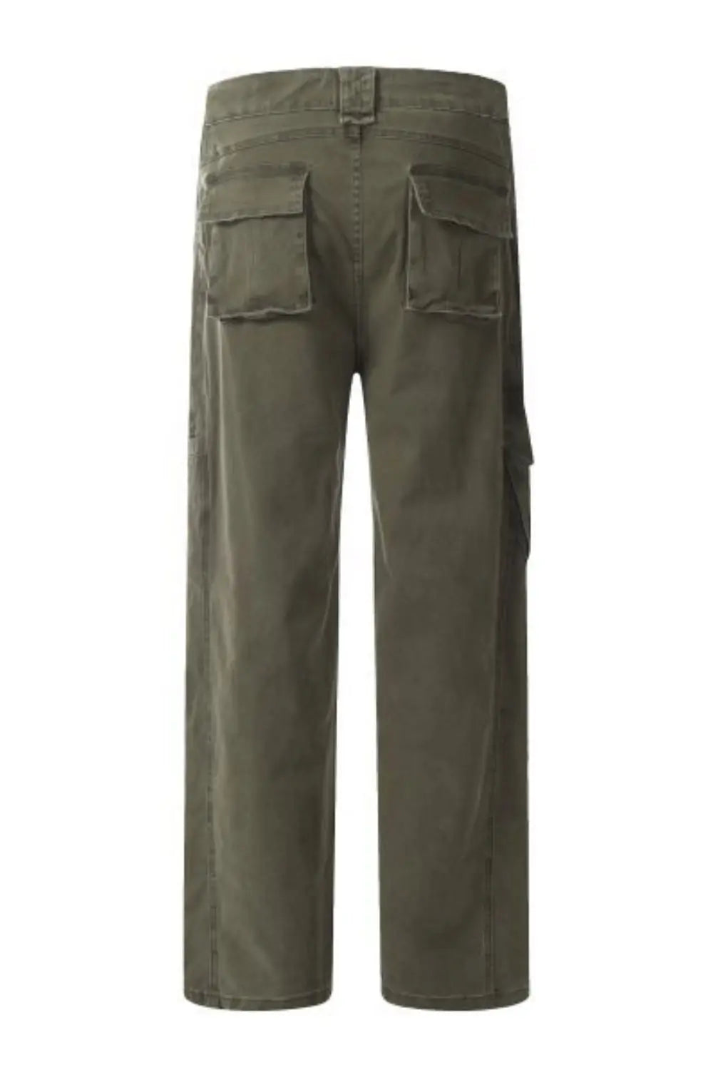 MENLL Beige Cargo Pants Men's Casual Straight Leg Cotton Blend Comfort Fit by MENLL