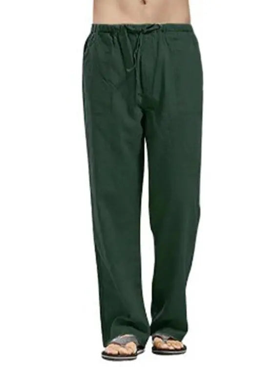 MENLL Plus Size Pants Men's Casual Straight Leg Cotton Blend Drawstring Lounge Pants Comfortable by MENLL