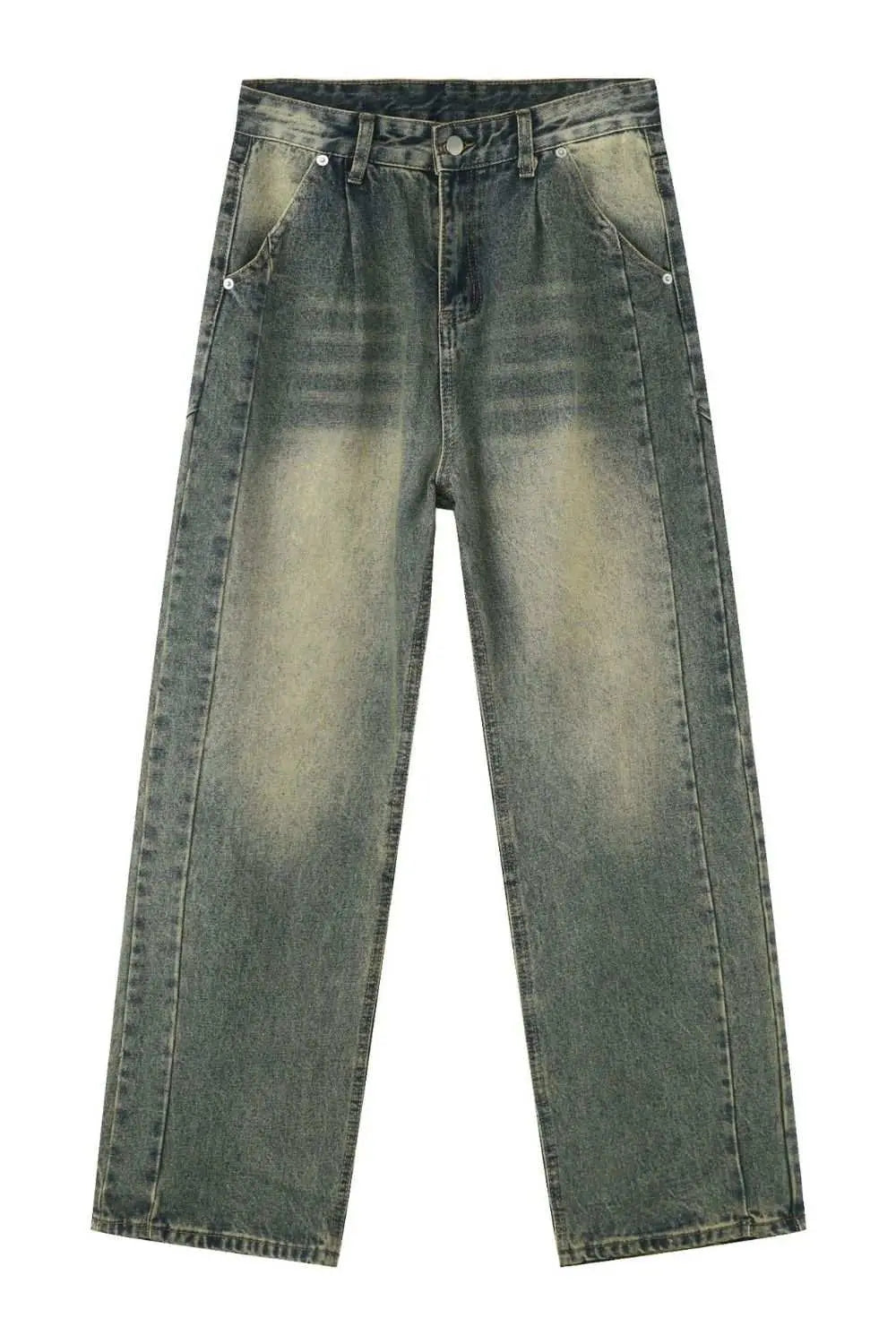 MENLL Denim Jeans Men's Wide Leg Relaxed Fit Everyday Jeans with Belt by MENLL