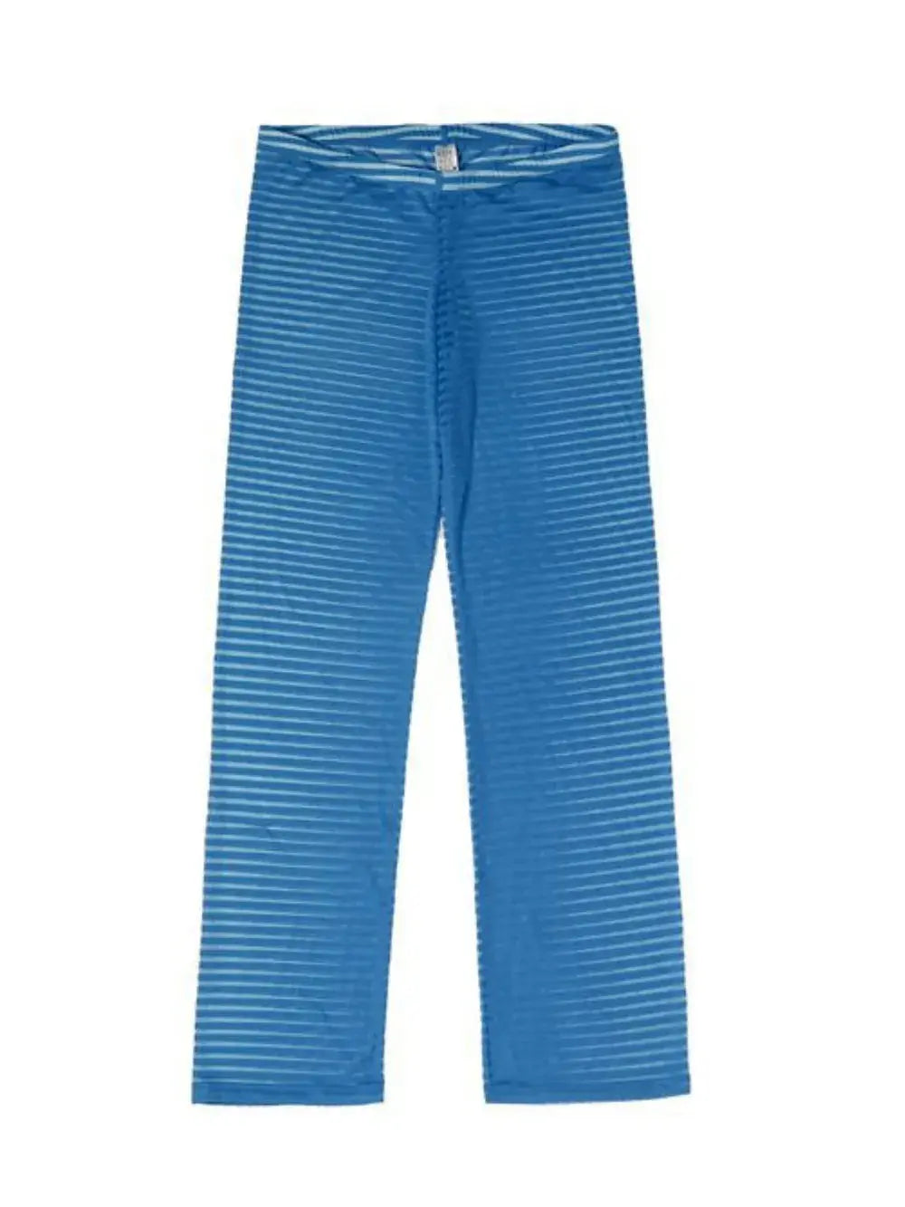 MENLL Striped Sheer Turquoise Men's Summer Pants - Lightweight & Breathable by MENLL