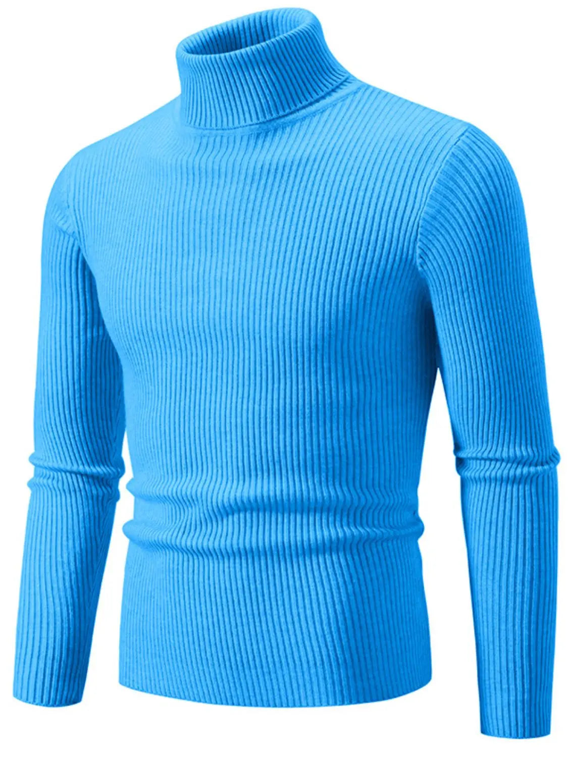 MENLL Turtleneck Ribbed Sweater Men's Casual Long Sleeve Comfortable Top by MENLL