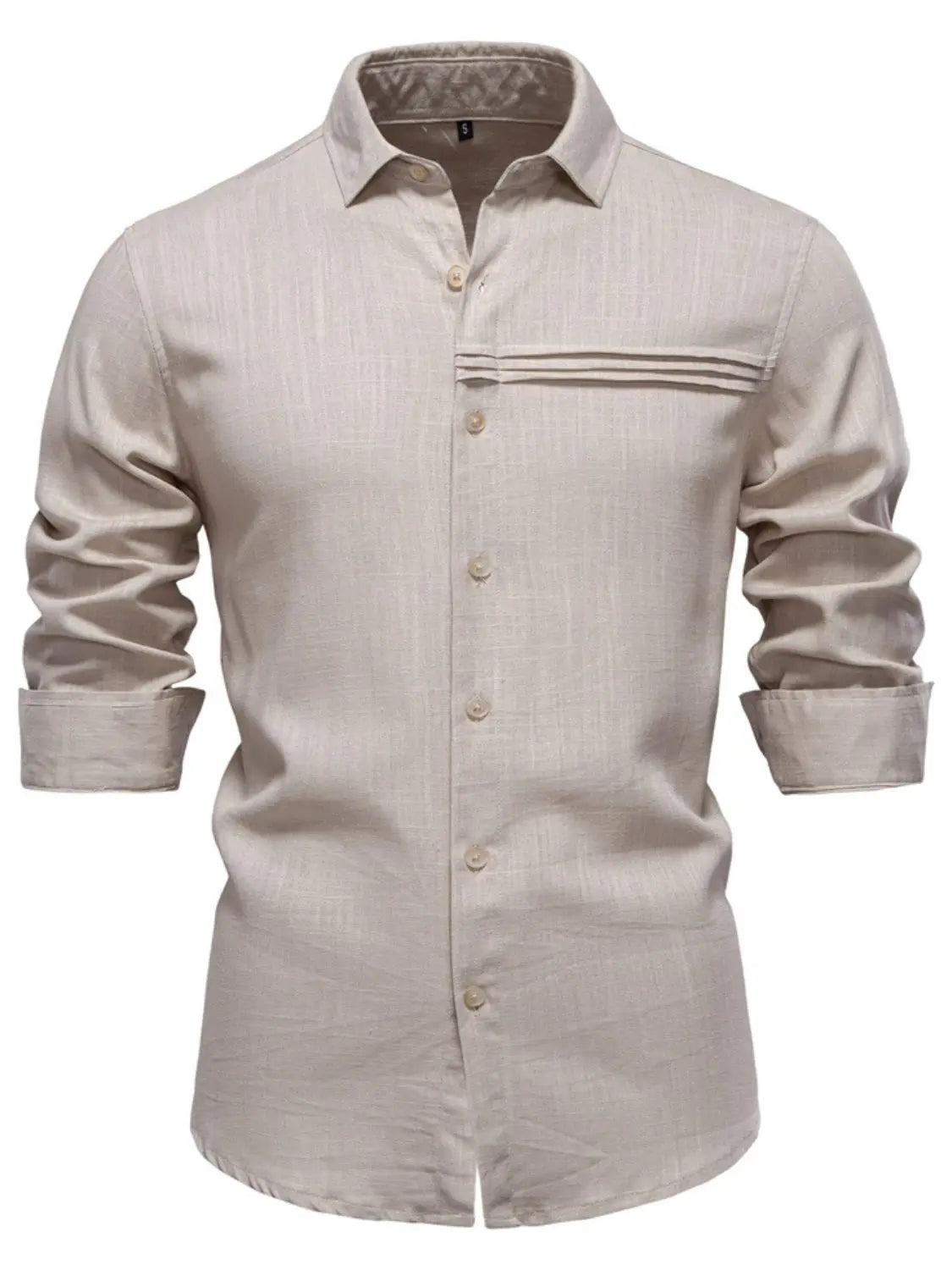 MENLL Linen Viscose Shirt Men's Casual Button Down White Top Lightweight by MENLL