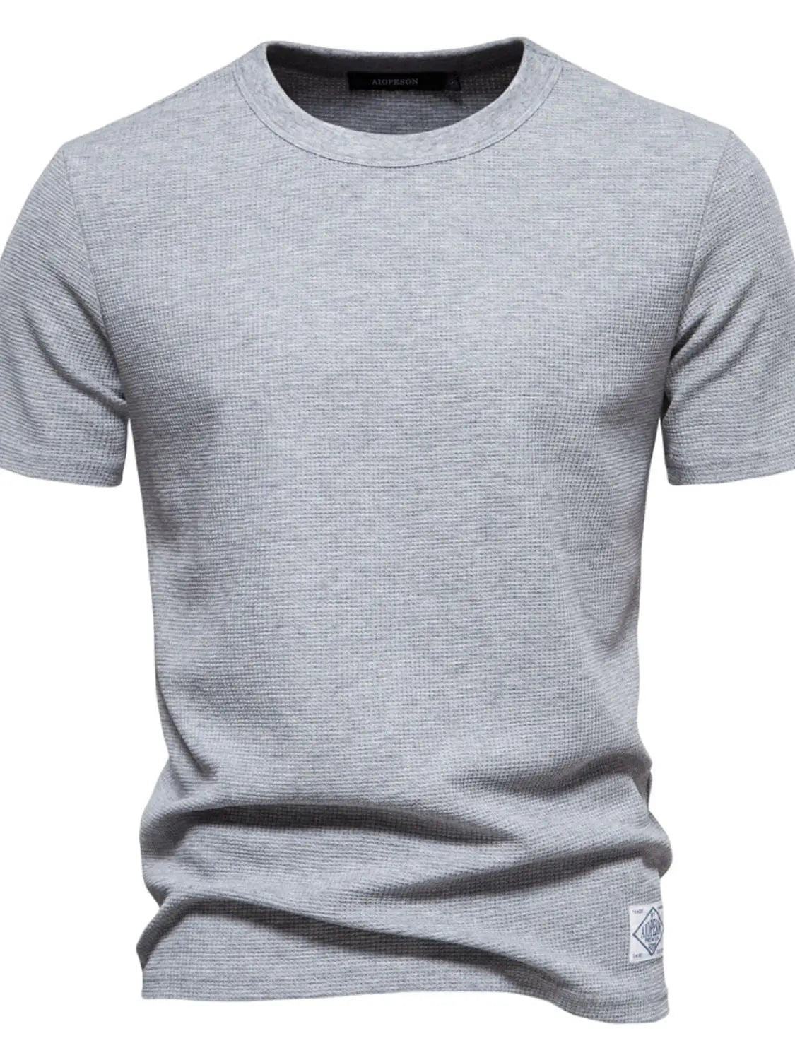 MENLL Navy Waffle Knit Shirt Men's Casual Short Sleeve Tee - Trendy & Comfy by MENLL