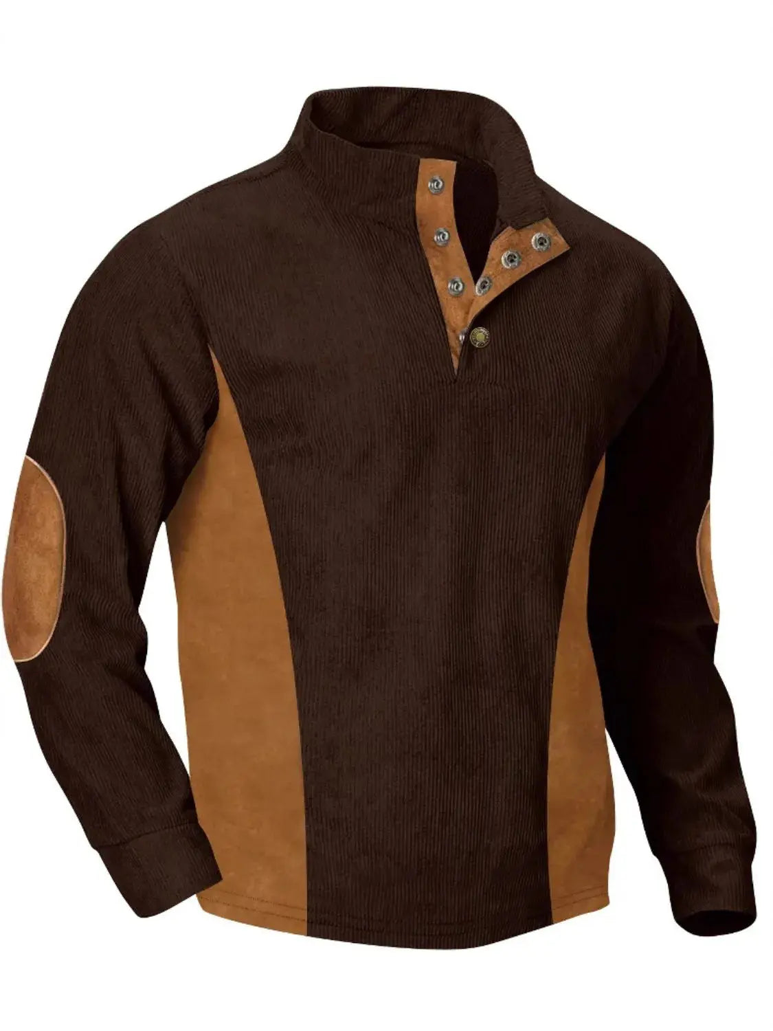 MENLL Plus Size Contrast Snap Men's Long Sleeve Jacket - Casual & Comfy by MENLL