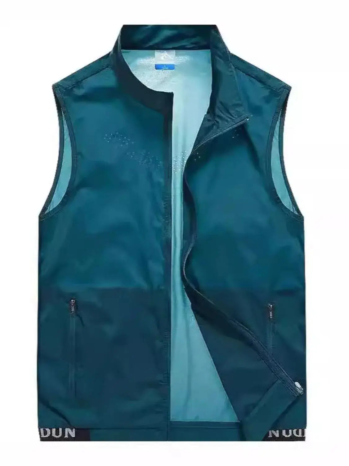 MENLL Plus Size White Vest Men's Casual Zip Up Sleeveless Jacket by MENLL