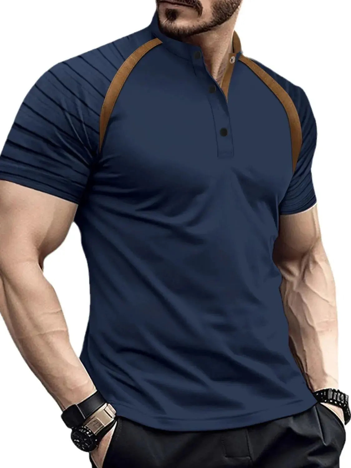 MENLL Plus Size Polo Shirt Men's Casual Short Sleeve Comfortable Polo by MENLL